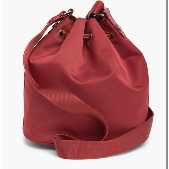 🆕-Longchamp Neoprene Bucket Bag- Red.